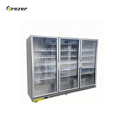 Stand Up Dairy Freezer Combined Three Door Glass Freezer For Supermarket