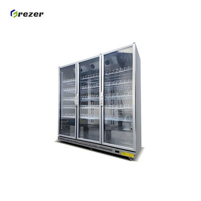Stand Up Dairy Freezer Combined Three Door Glass Freezer For Supermarket