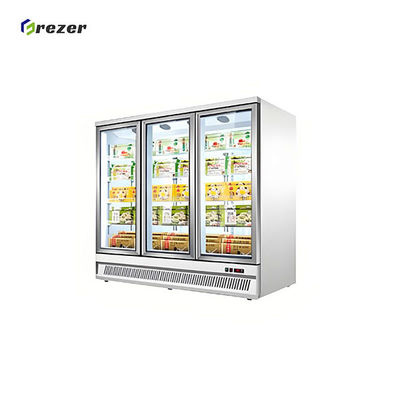 Stainless Steel Stand Up Display Fridge R290 Supermarket Display Chiller Customized For Drinks