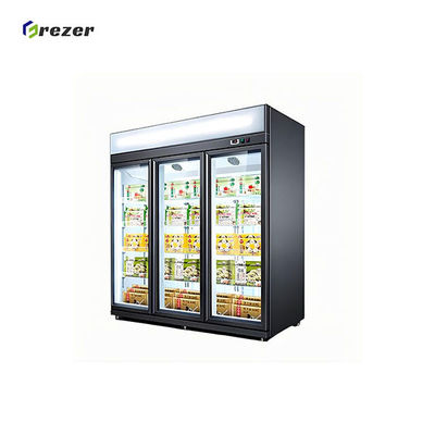 Stainless Steel Stand Up Display Fridge R290 Supermarket Display Chiller Customized For Drinks