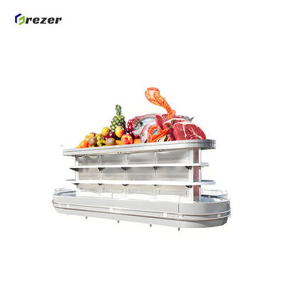 Commercial Island Display Freezers Anti Fog Supermarket Refrigeration Cabinets Big Capacity