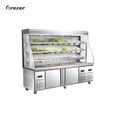 R290 Vegetable Display Freezer Combined Vertical Refrigerator Display Durable