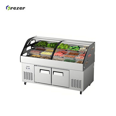 Customized Vegetable Display Freezer Auto Defrost Open Air Display Cooler Easy Cleaning