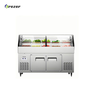 Customized Vegetable Display Freezer Auto Defrost Open Air Display Cooler Easy Cleaning
