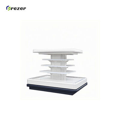 1.5M 2M Produce Display Cooler Customized Island Fridge Freezer For Supermarket Shop Outlets