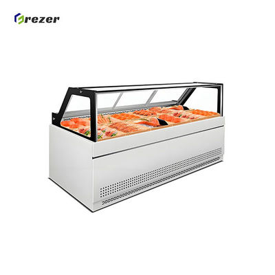 Eco Friendly Refrigerated Fish Display Counters Durable Display Cooler Fridge Horizontal