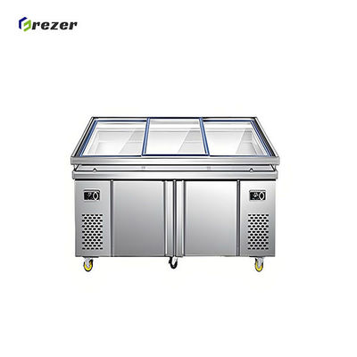 Shop Fish Display Freezer Horizontal Chiller Display Cabinet Eco Friendly For Lobster Mussels
