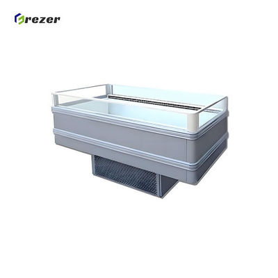 R404A Refrigerated Fish Display Case Island Chilled Display Cabinet Commercial