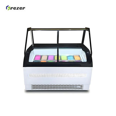 8 Pans / 12 Pans Ice Cream Display Freezer Customized Ice Cream Display Counters