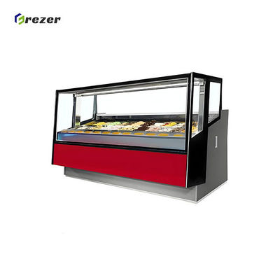 Large Display Ice Cream Fridge Energy Saving Ice Cream Dipping Cabinet Horizontal