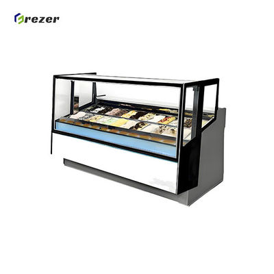 Large Display Ice Cream Fridge Energy Saving Ice Cream Dipping Cabinet Horizontal