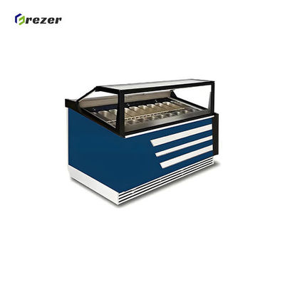 Eco Friendly Ice Cream Display Freezer Easy Cleaning Gelato Dipping Cabinet Durable