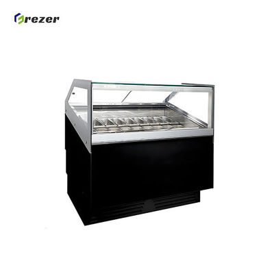 Auto Defrost Ice Cream Display Freezer 12 Pans / 16 Pans Ice Cream Freezer Case