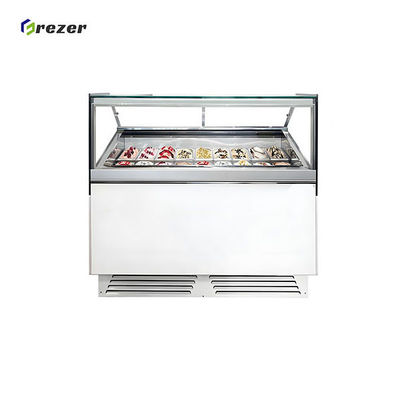 Auto Defrost Ice Cream Display Freezer 12 Pans / 16 Pans Ice Cream Freezer Case