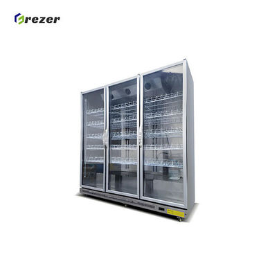 220V Beverage Display Refrigerator 3 Door Glass Fronted Drinks Fridge Commercial For Supermarket