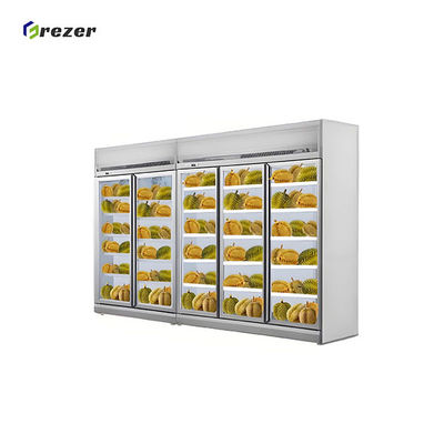 Customized Upright Display Fridges 1472W 1850W Glass Door Freezer For Shop