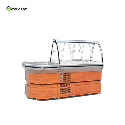 Horizontal Refrigerated Deli Display Case Combined Deli Meat Display Case Customized