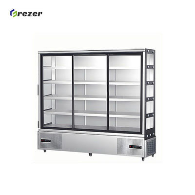 Restaurant Vegetable Display Freezer 800W 3 Door Display Fridge Commercial