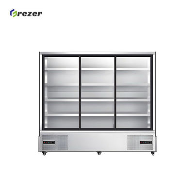 Restaurant Vegetable Display Freezer 800W 3 Door Display Fridge Commercial