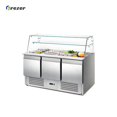 Customized Vegetable Display Fridge Auto Defrost Refrigerated Display Cases 220V