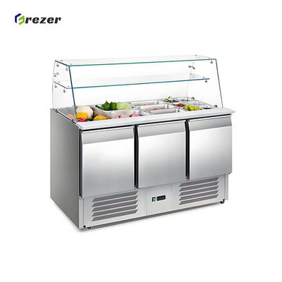 Customized Vegetable Display Fridge Auto Defrost Refrigerated Display Cases 220V