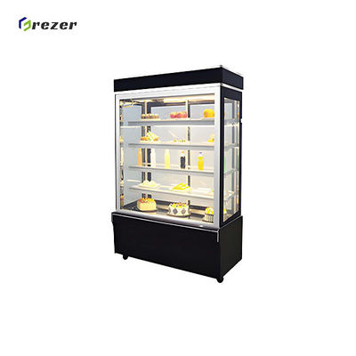 Black Cake Freezer Counter Customized Display Cake Freezer Commercial For Chocolate Cake