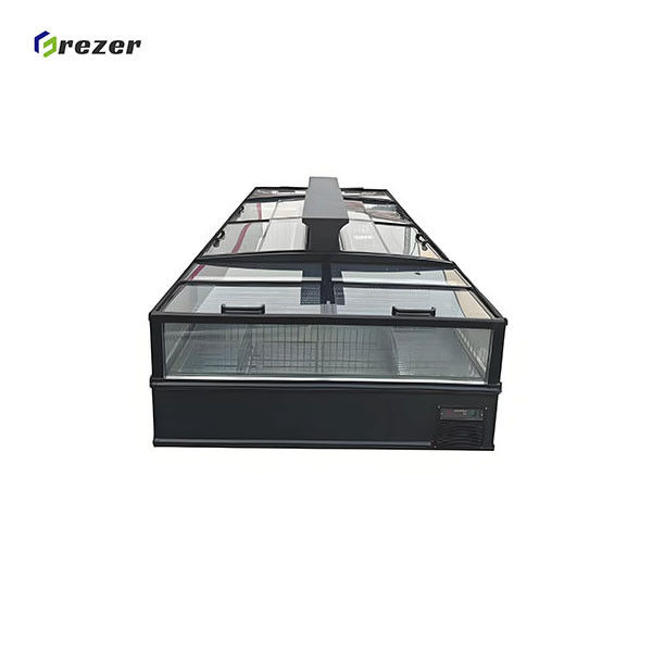Digital Control Horizontal Display Fridge Circular Arc Glass Door Display Chiller For Seafood