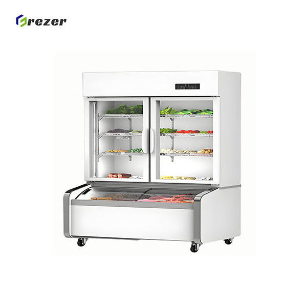 Combined Vegetable Display Refrigerator 1200W 1650W Stand Up Display Fridge For Restaurant