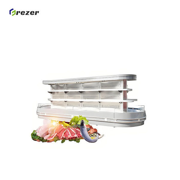 Outlets Fish Display Freezer Big Display Refrigeration Unit Customized For Haddock Halibut Tuna