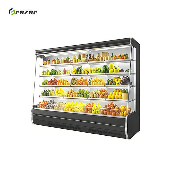 Vertical Fruit Display Refrigerator Eco Friendly Stand Up Glass Door Freezer Durable